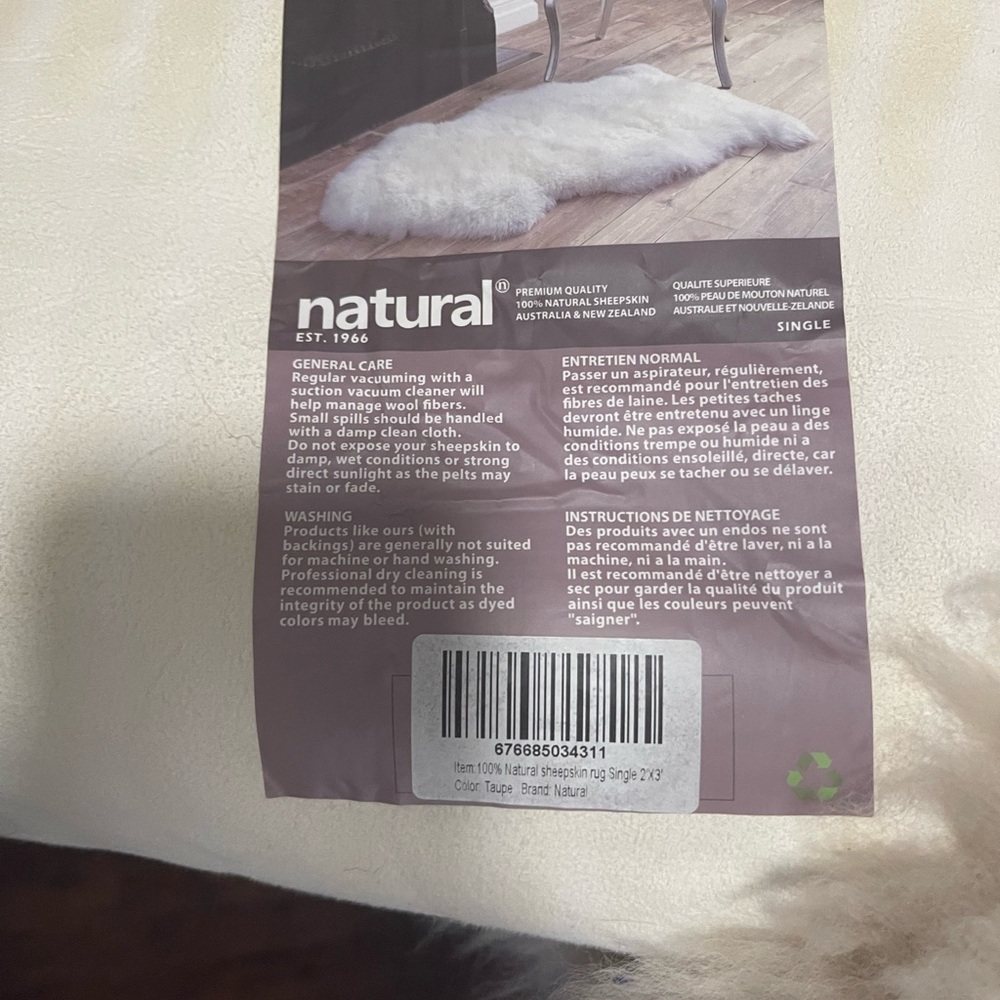 Natural White Sheepskin Rug
